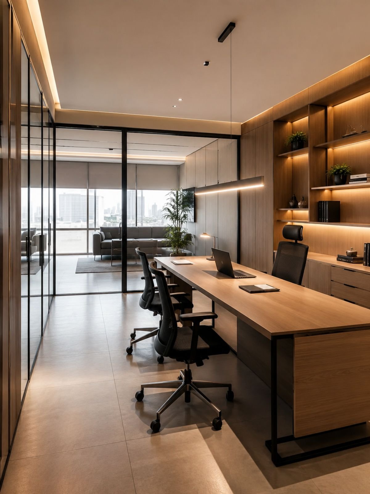 Projeto de arquitetura corporativa para escritório em Andradina desenvolvido por Ana Paula Bueno.
